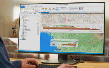 Monitor with screen capture of Ellipse, Infovista's backhaul planning solution