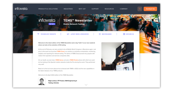 Preview image of TEMS newsletter, April issue